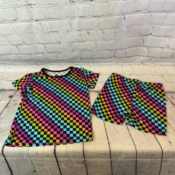 George Hats Checker Pattern Bamboo Short Set - Picture 1 of 3
